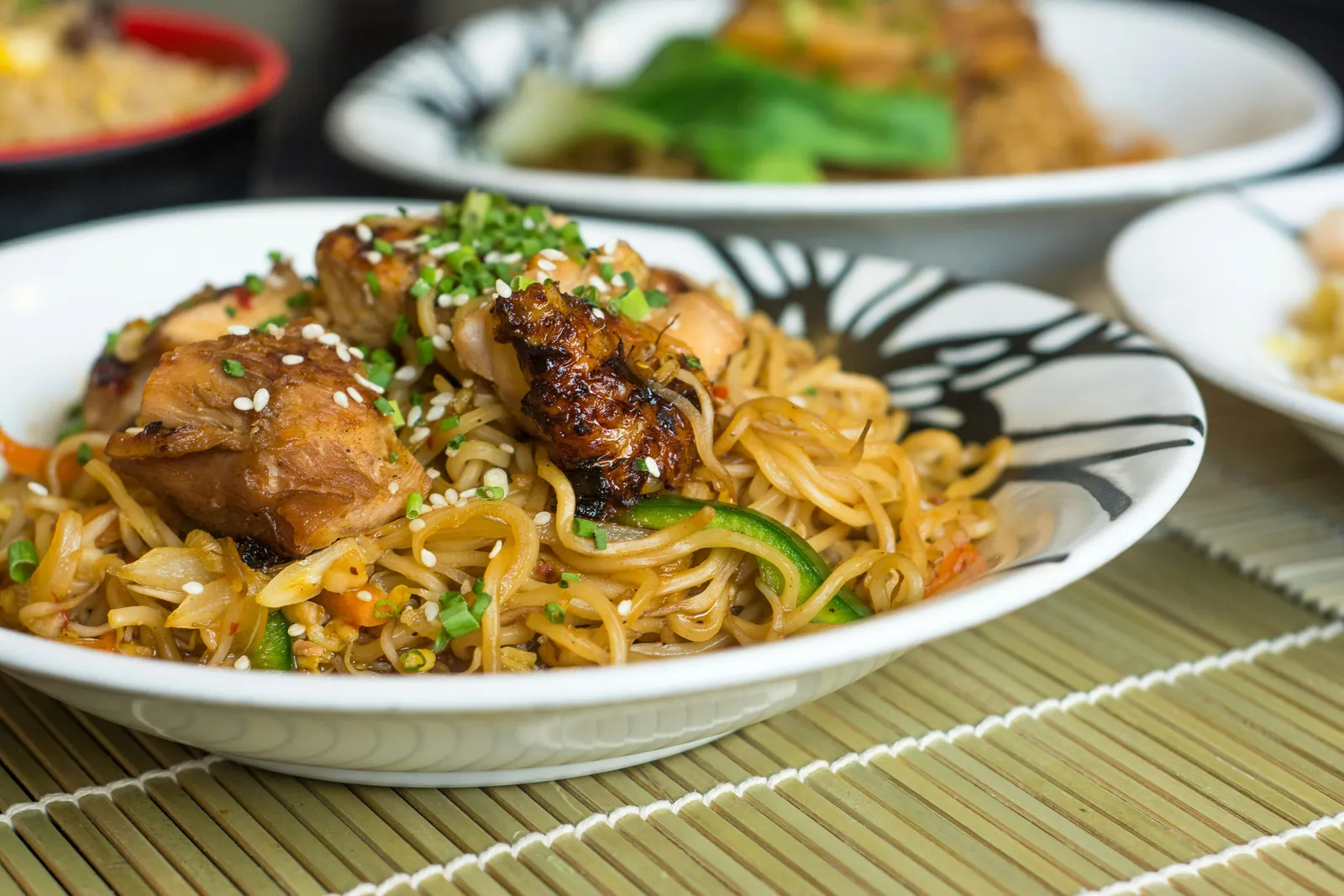 Oriental and Chinese live station noodles